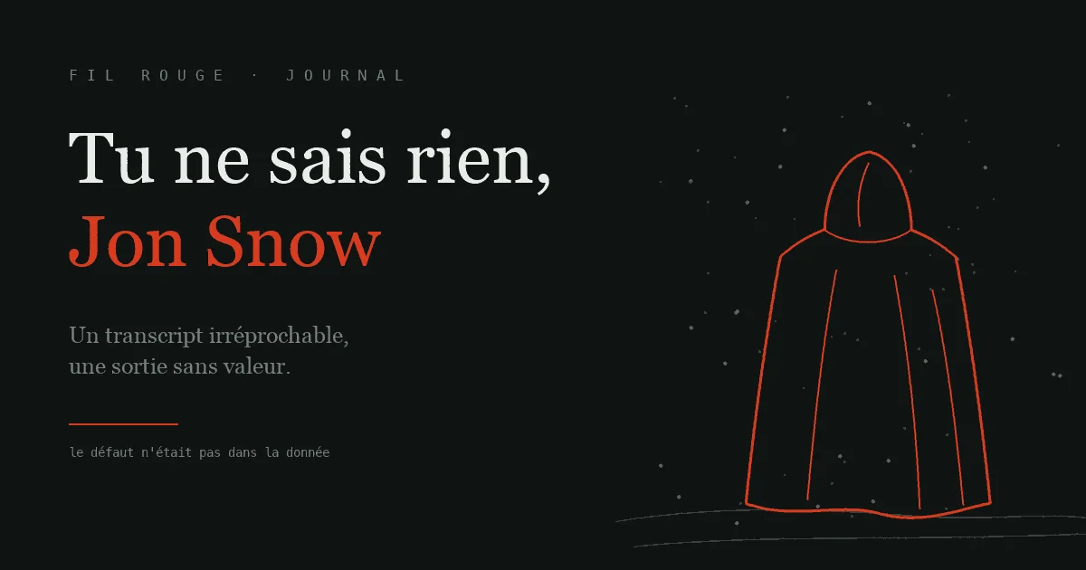 Tu ne sais rien, Jon Snow